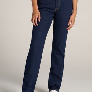 American Tall Harper High Rise Straight Stretch Tall Women's Jeans in Ink Blue S